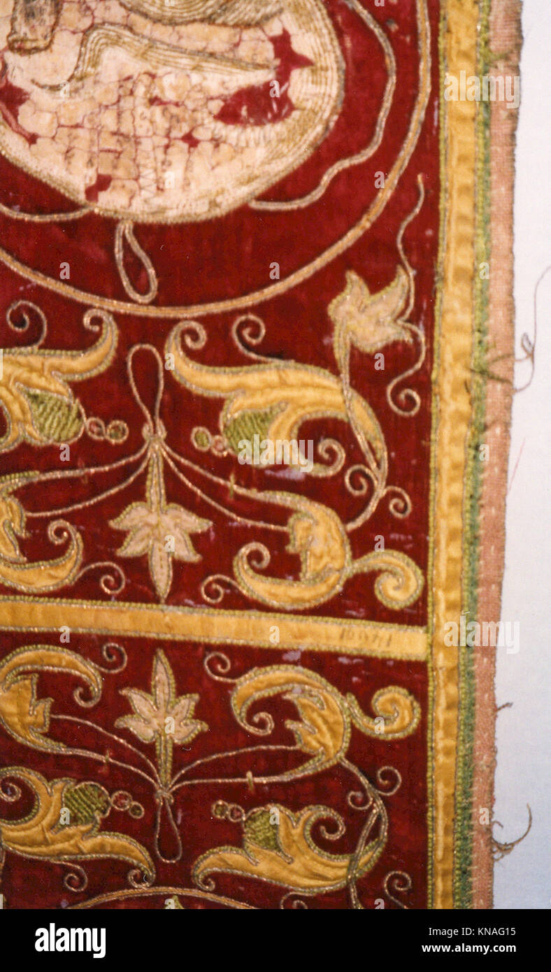 These four Orphrey band fragments form a panel demonstrating intricate ...