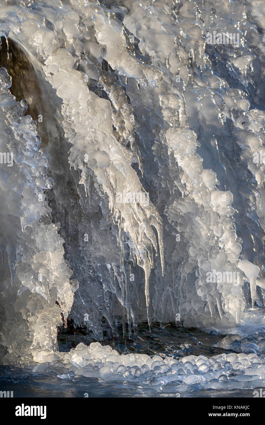 Frozen waterfall, Ledges State Park, Iowa, USA. Stock Photo