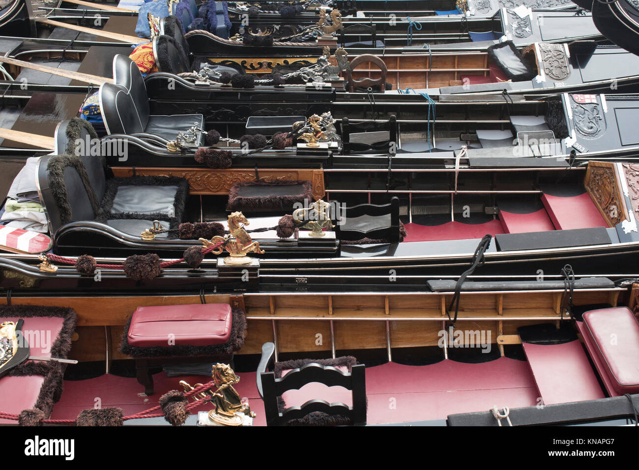 Close up view of many gondolas in Venice / Italy Stock Photo - Alamy