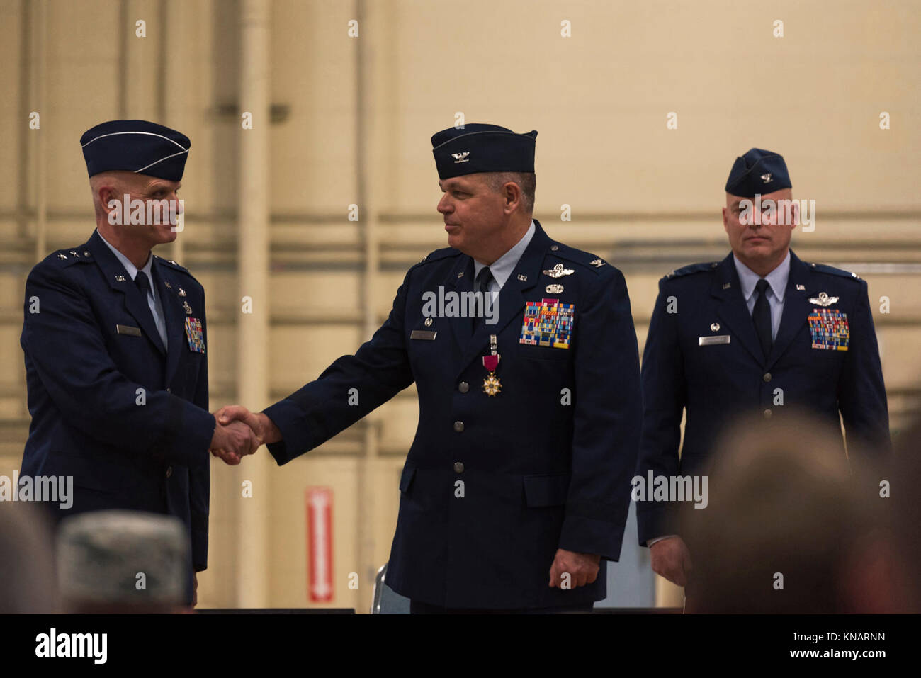 U.S. Air Force Col. William Robertson, center, the commander of the ...