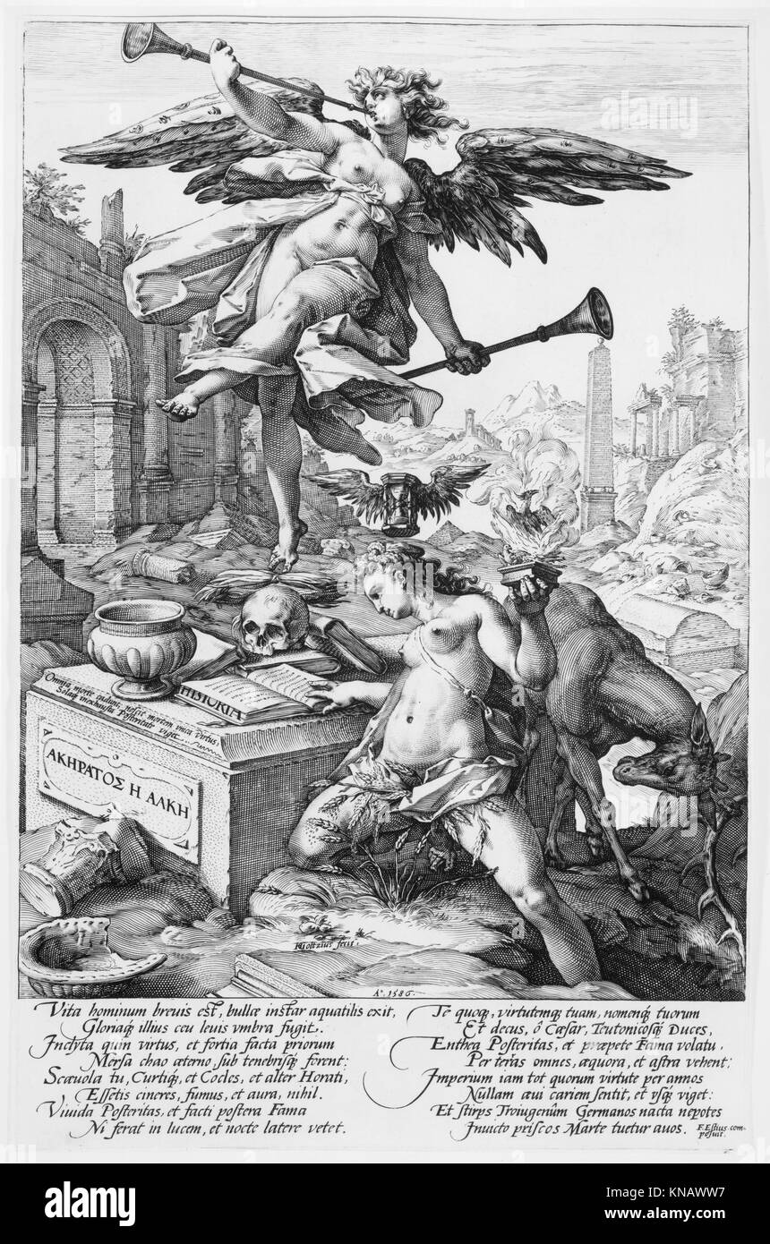 This engraving from the *Roman Heroes* series depicts the concepts of ...