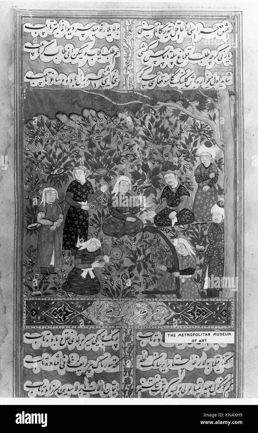 This manuscript, the Divan (Collected Works) of Mir 'Ali Shir Nava'i, contains a compilation of poetry by the famous 15th-century Central Asian poet. It is part of the collection at The Metropolitan Museum of Art. Stock Photo