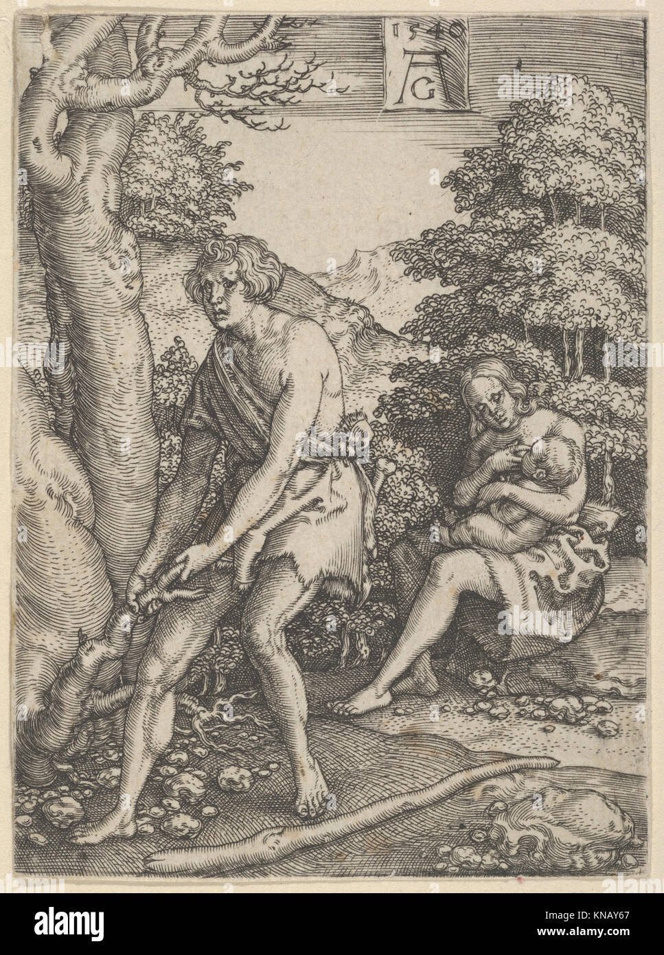 This scene from the biblical story of Adam and Eve depicts the first ...