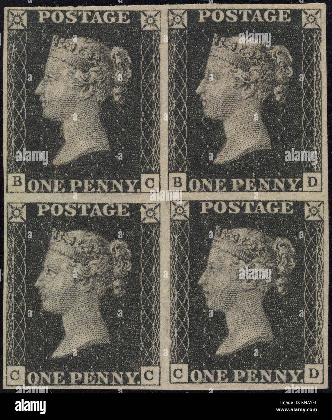 1840 penny black stamp hi-res stock photography and images