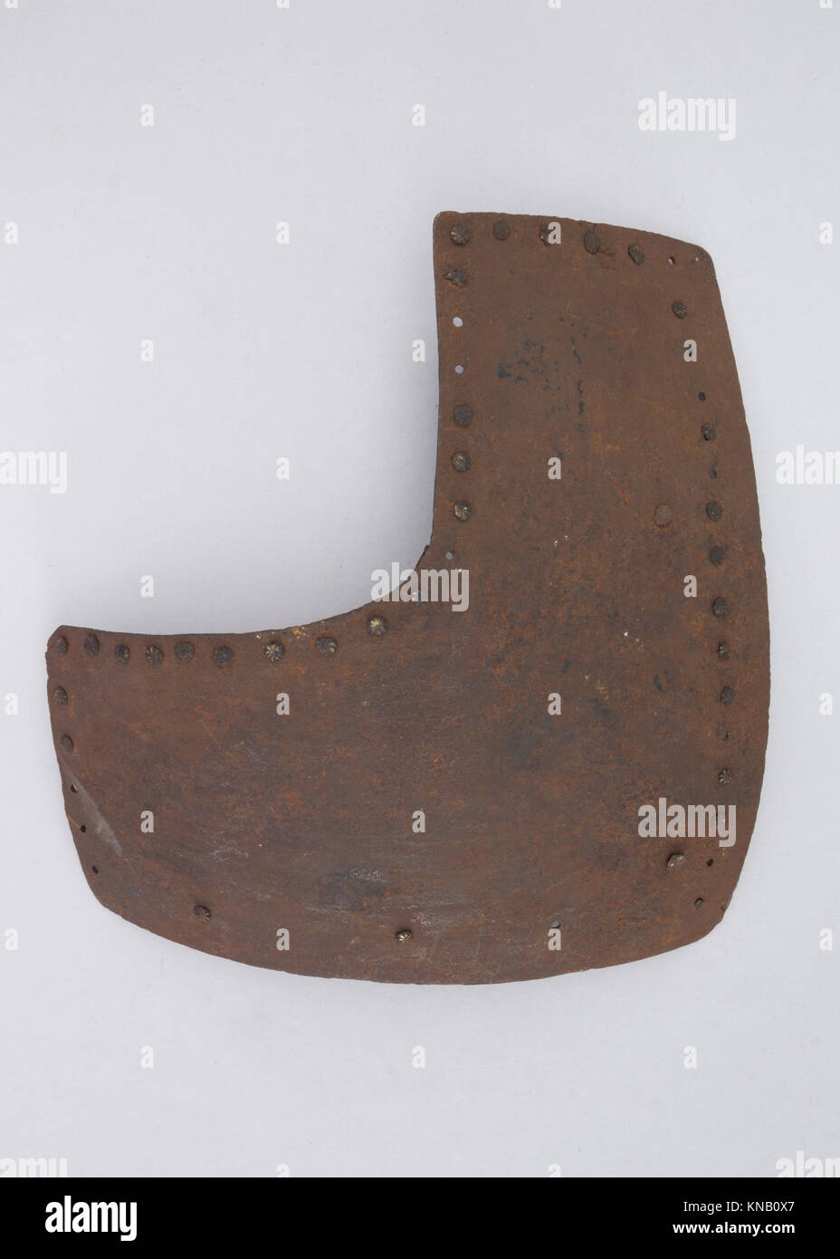 A brigandine plate from a suit of armor, illustrating defensive ...