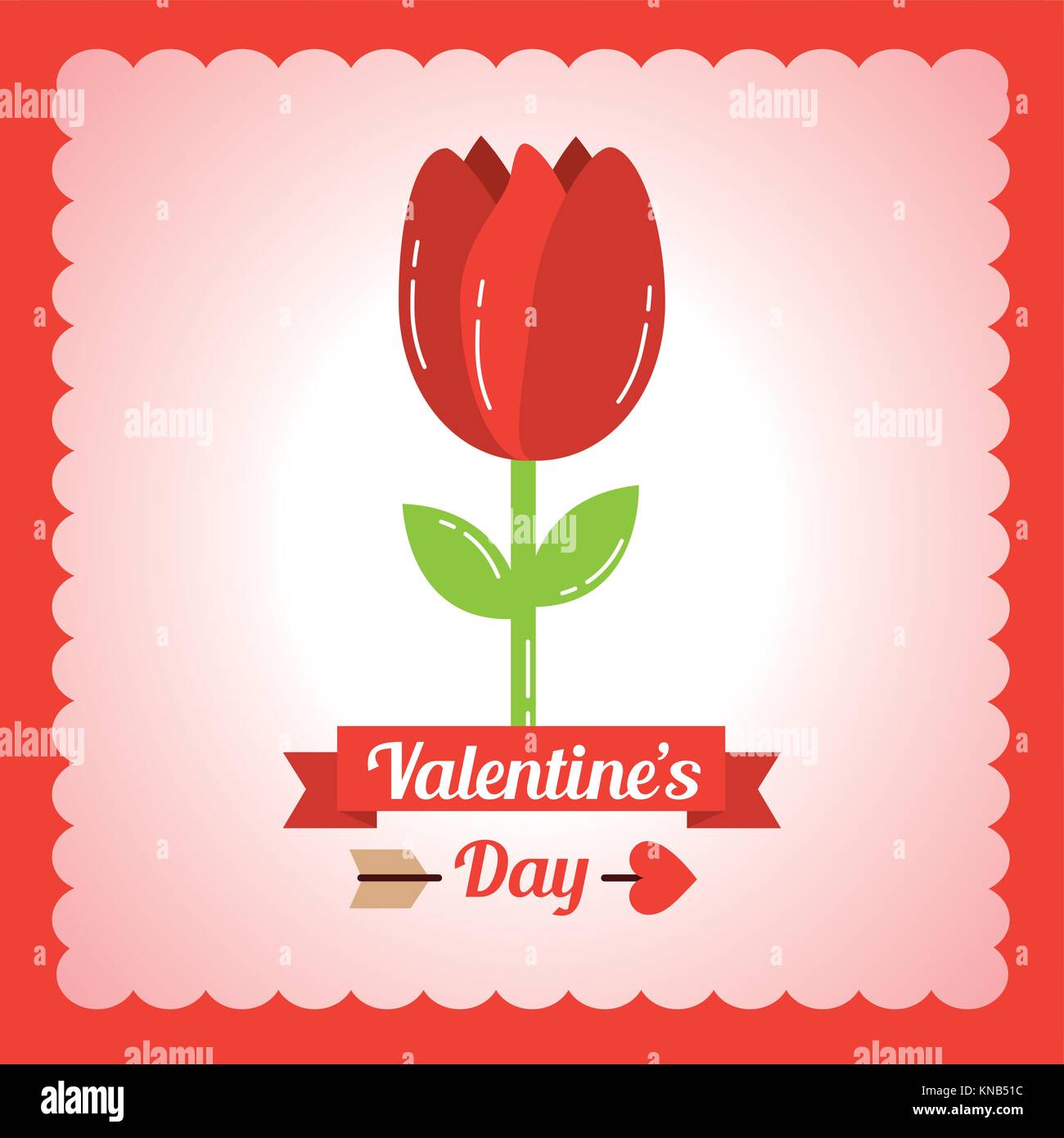 valentines day tulip flower decoration card Stock Vector Image & Art