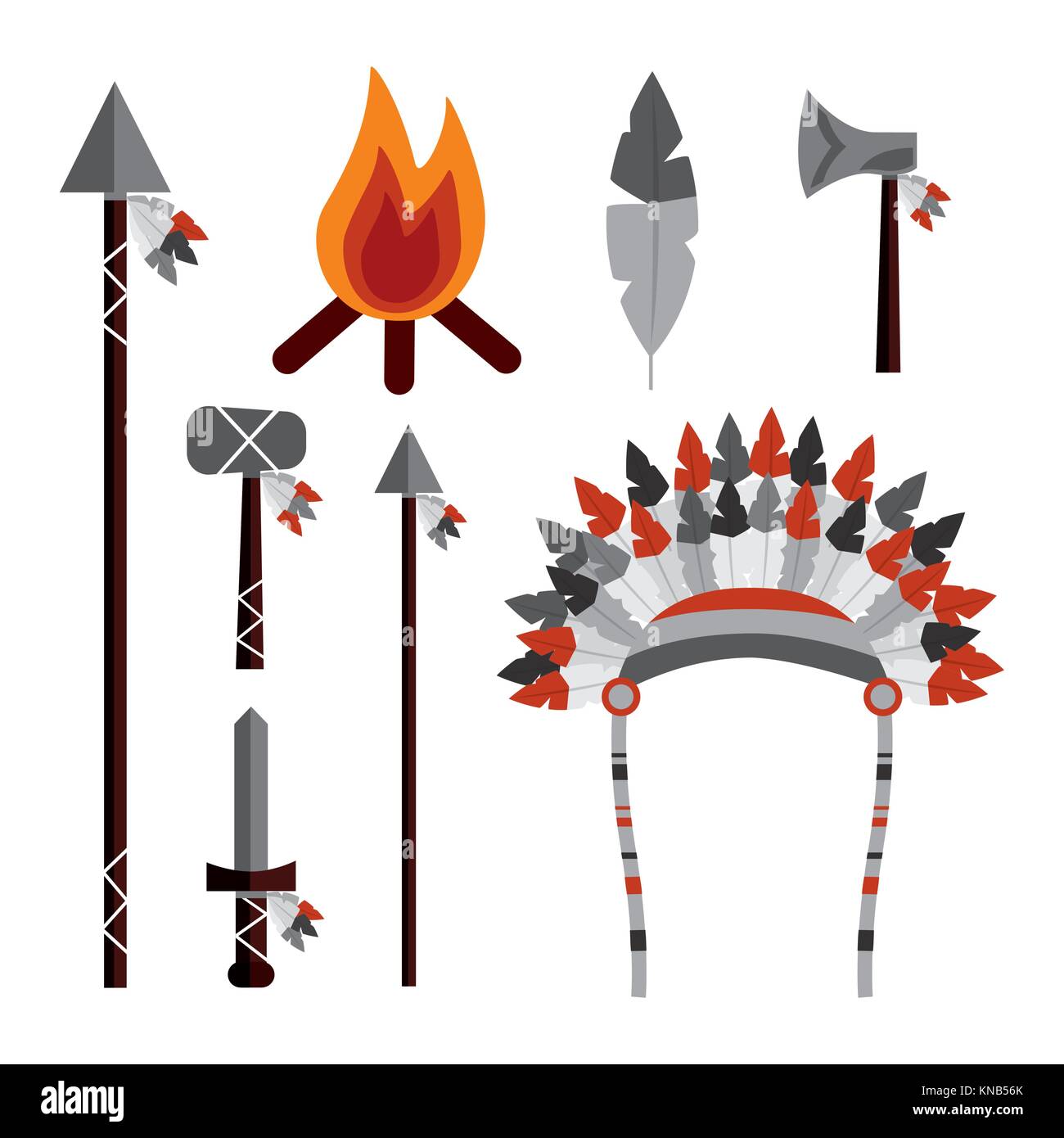 Native american weapons Stock Vector Images - Alamy