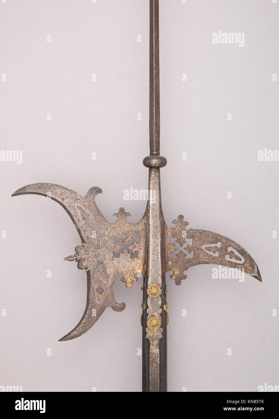 This halberd, a type of pole weapon from the medieval period, features ...