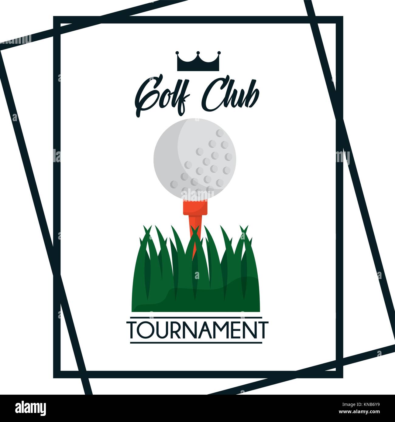 golf club tournament greeting poster ball grass Stock Vector
