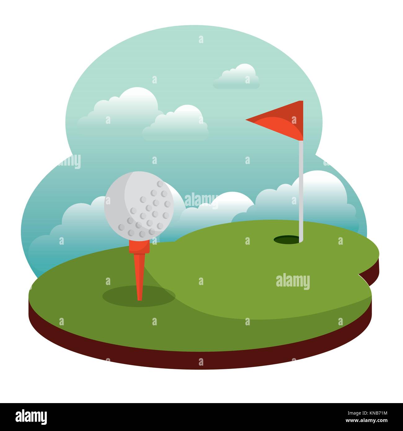 golf course hole flag and ball Stock Vector Image & Art Alamy