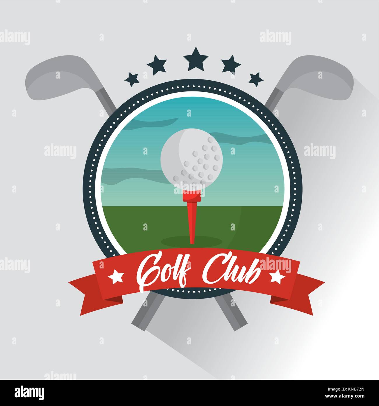 golf club ball banner star emblem Stock Vector
