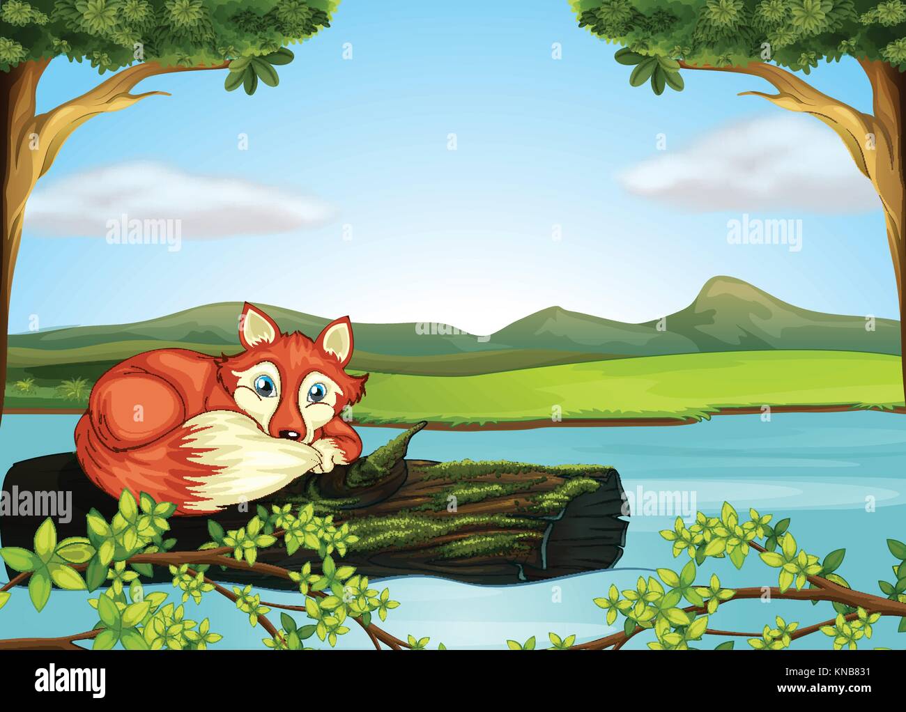 Illustration of a wild animal in the river Stock Vector Image & Art - Alamy