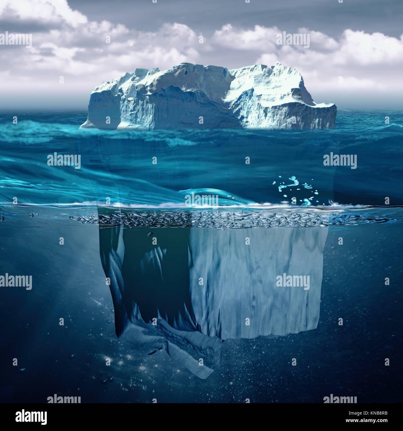 Iceberg, marine backgrounds with north ocean and underwater landscape. Stock Photo