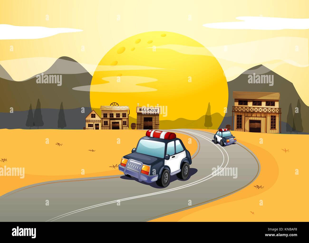Illustration of vehicles in the road Stock Vector Image & Art - Alamy