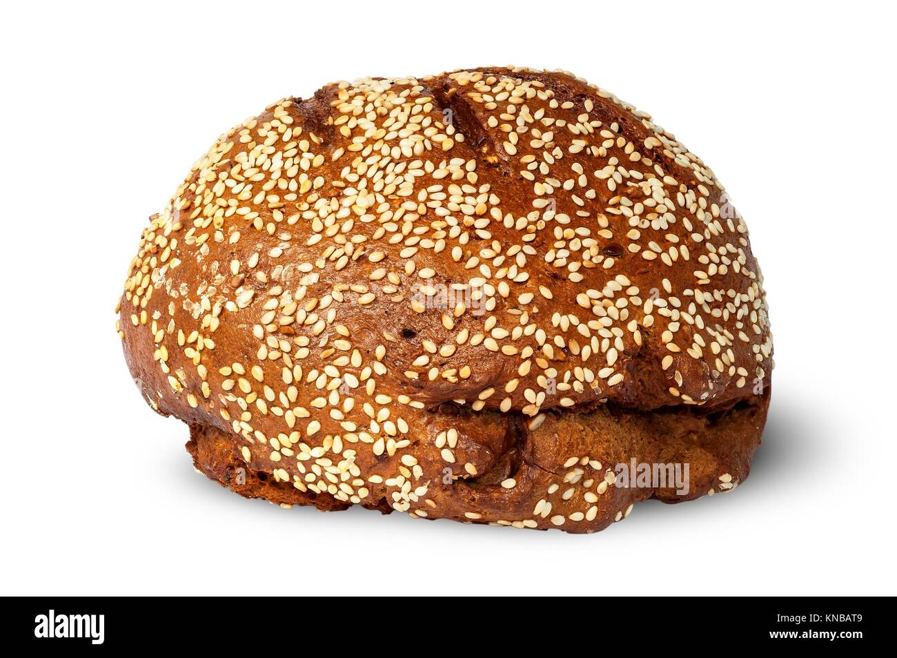 Rye bread with sesame seeds isolated on white background Stock Photo ...
