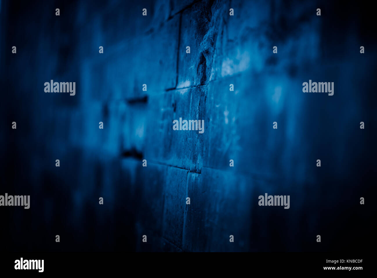 Full Frame Of Brick Wall in blue tone Stock Photo - Alamy