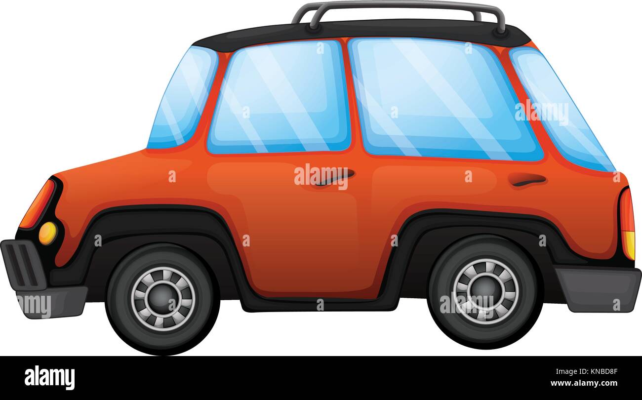 Illustration of an orange car on a white background Stock Vector Image ...