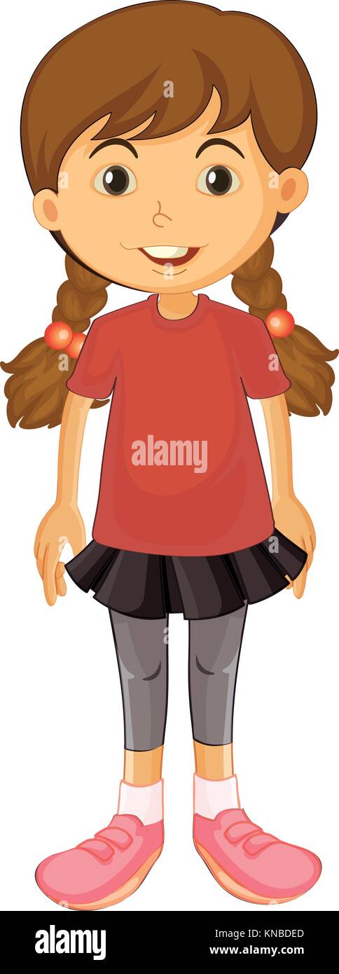 illustration of a girl on a white background Stock Vector Image & Art ...