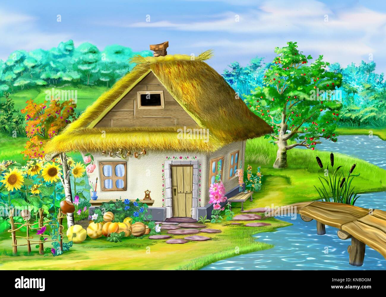 Old village cartoon hi-res stock photography and images - Alamy