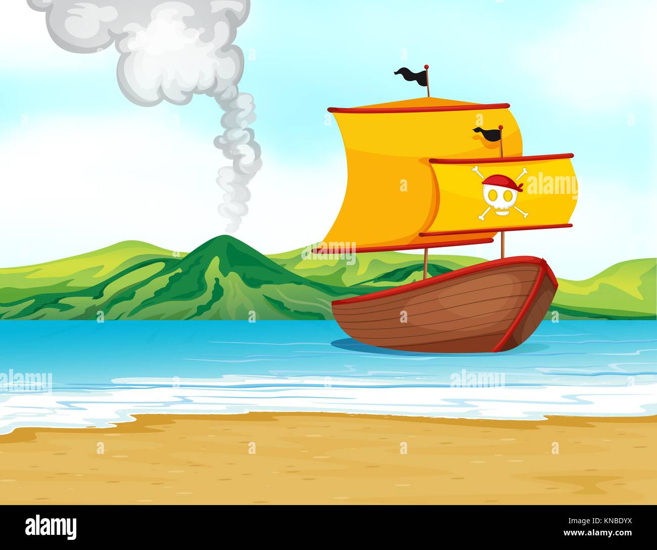 Illustration of a ship of a pirate Stock Vector Image & Art - Alamy