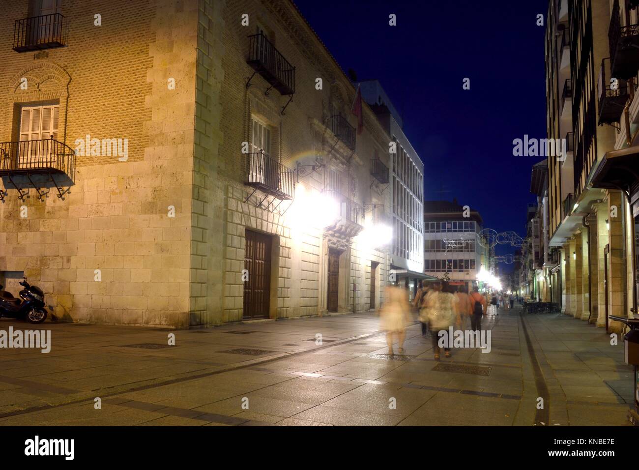 nightlife in the historical center of the city of Palencia, Castilla y Leon, Spain. Stock Photo