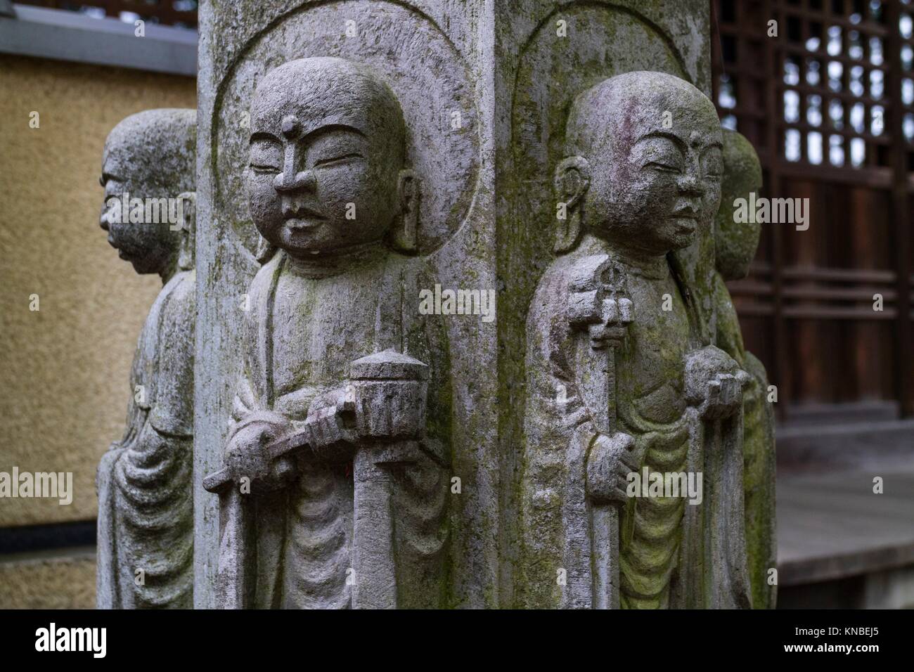 Peaceful Grey Stone Religious Buddha Statues In Muryo Ji Temple Yoga Stock Photo Alamy