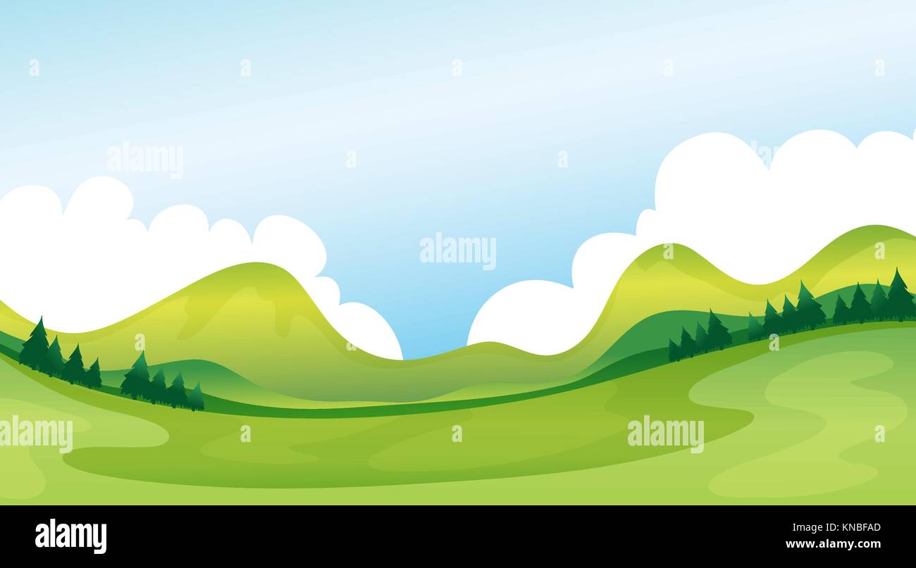Illustration of a green landscape Stock Vector Image & Art - Alamy