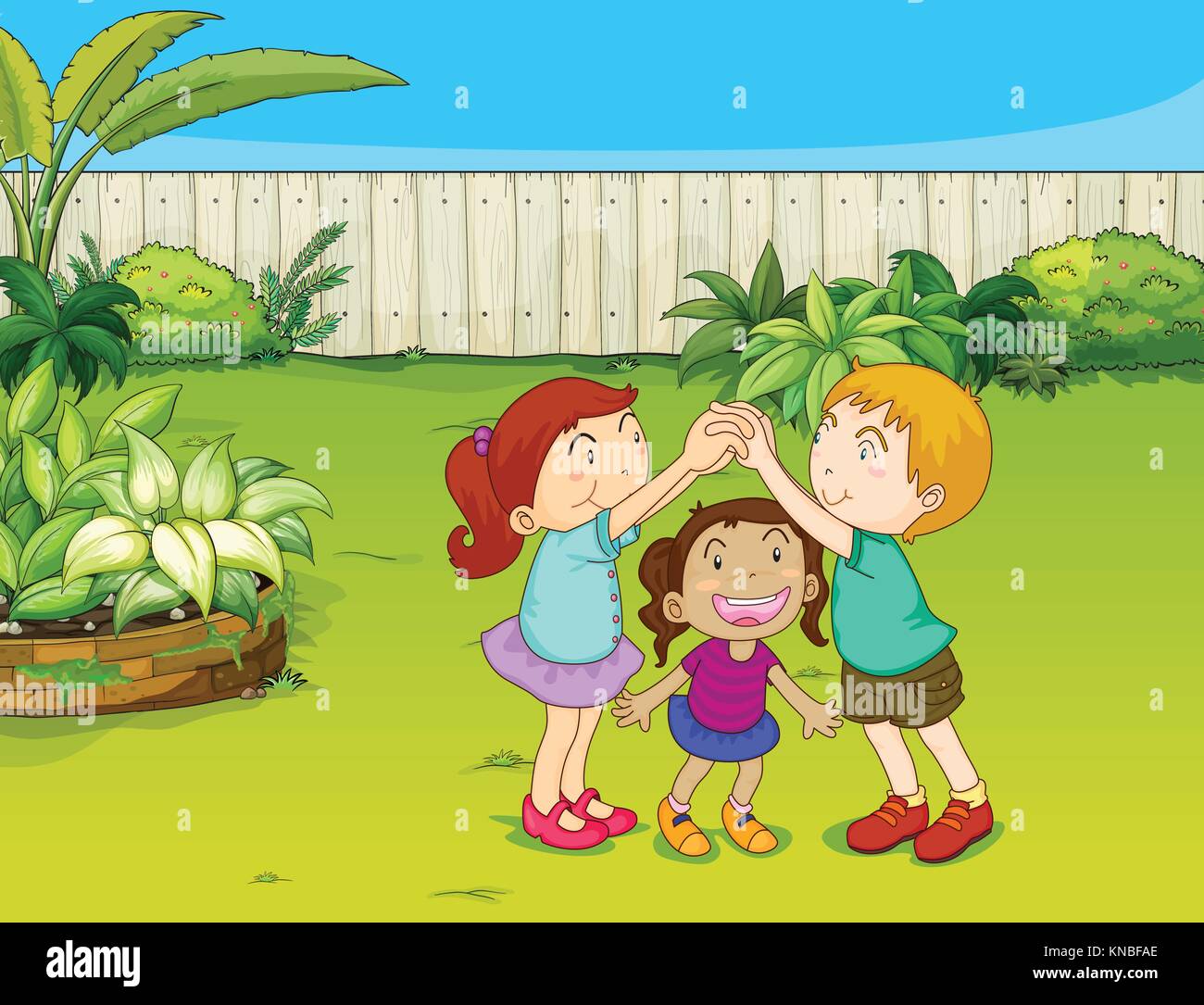 Illustration of kids playing in a beautiful nature Stock Vector Image ...