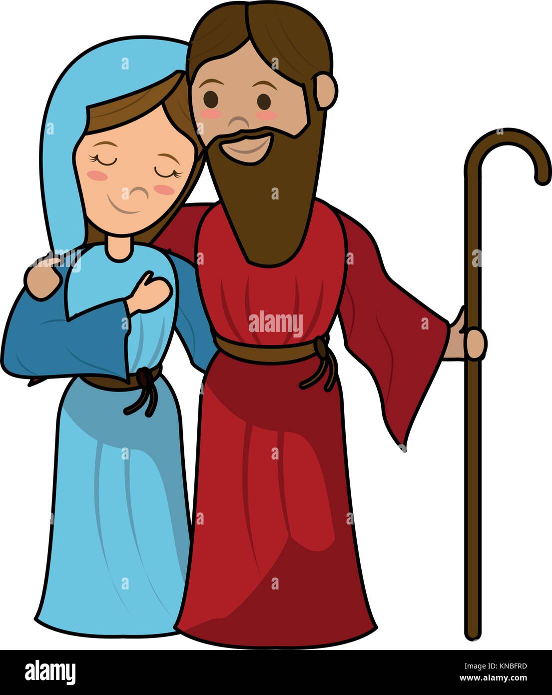 Virgin mary and joseph cartoon Stock Vector Image & Art - Alamy