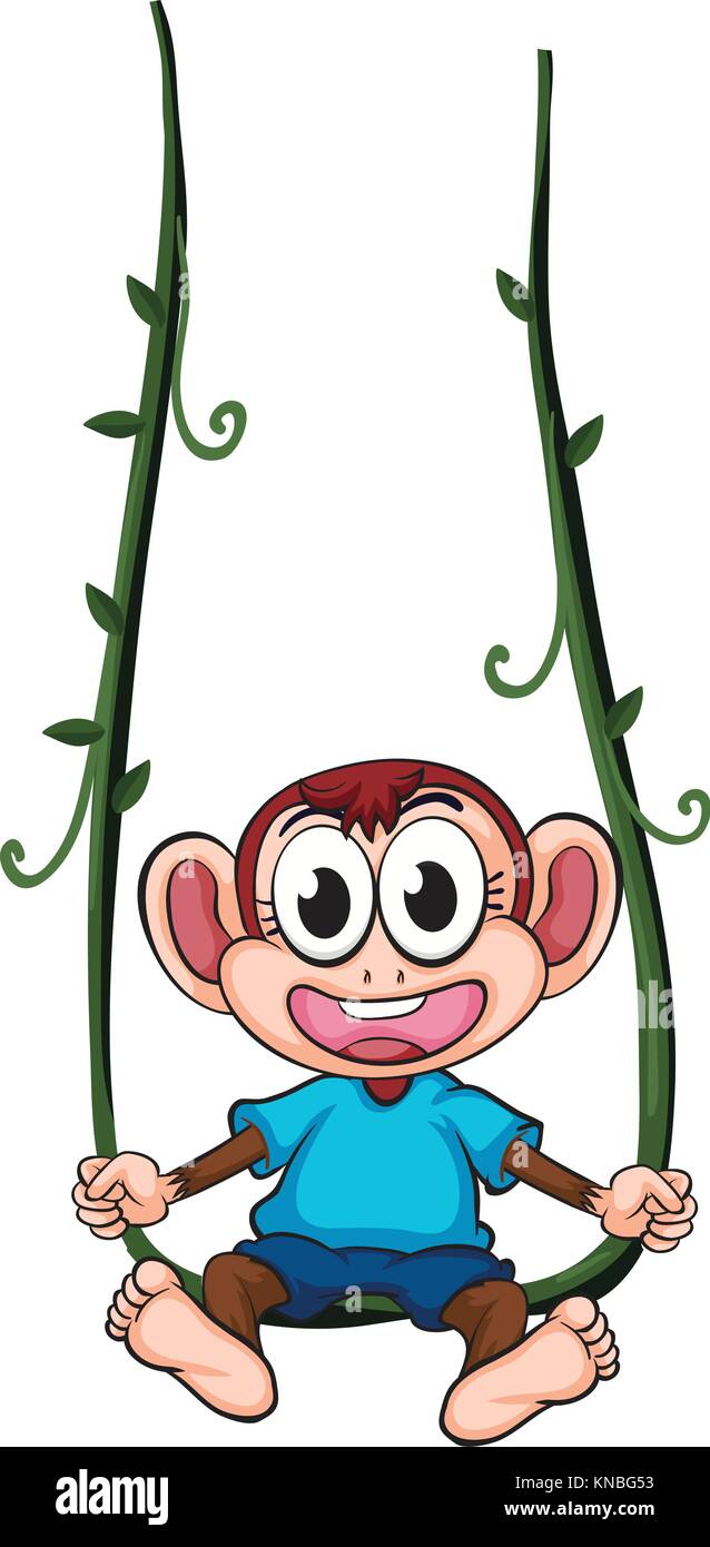 Illustration of a monkey on a white background Stock Vector Image & Art ...
