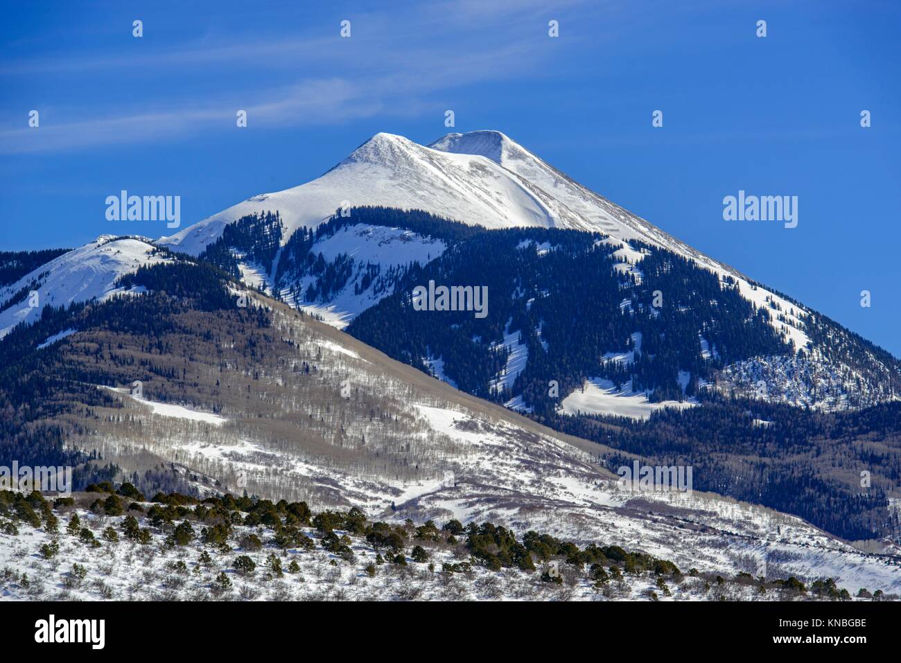 La Sal mountains in winter, Manti La Sal National Forest, Utah, USA