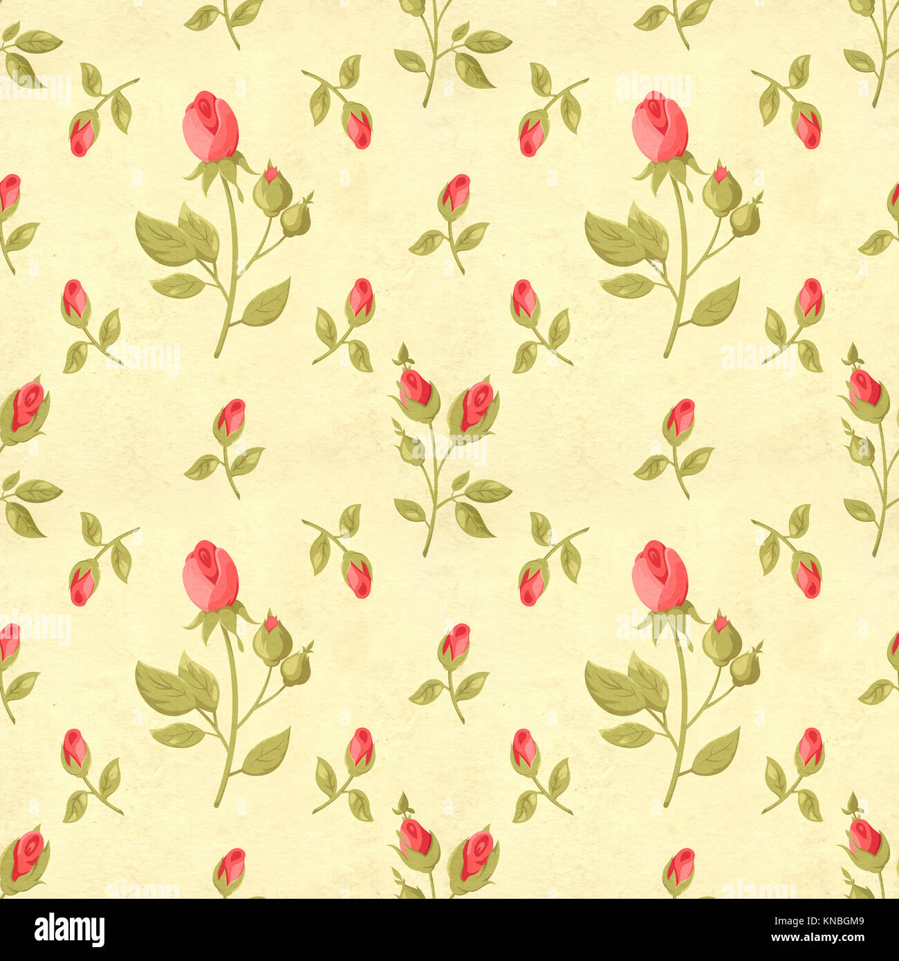 Seamless retro pattern (tiling) with rose flower in shabby chic style ...