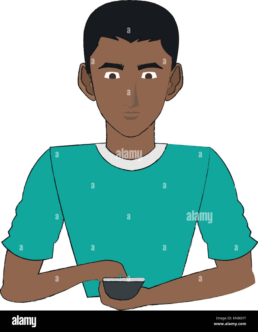 Young man with smartphone Stock Vector Image & Art - Alamy