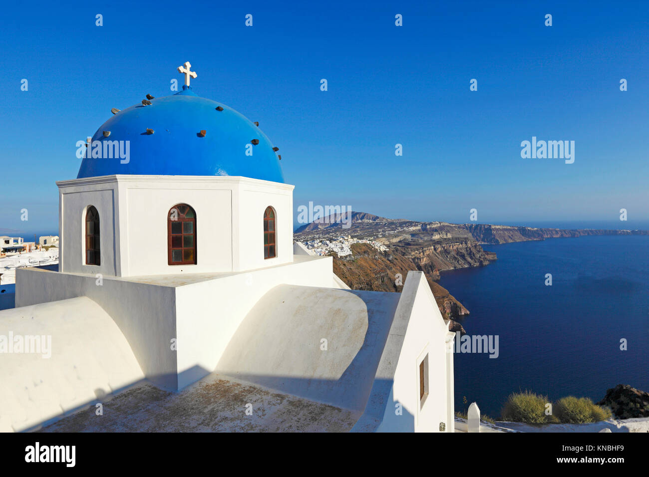 The central church of Imerovigli in Santorini, Greece Stock Photo