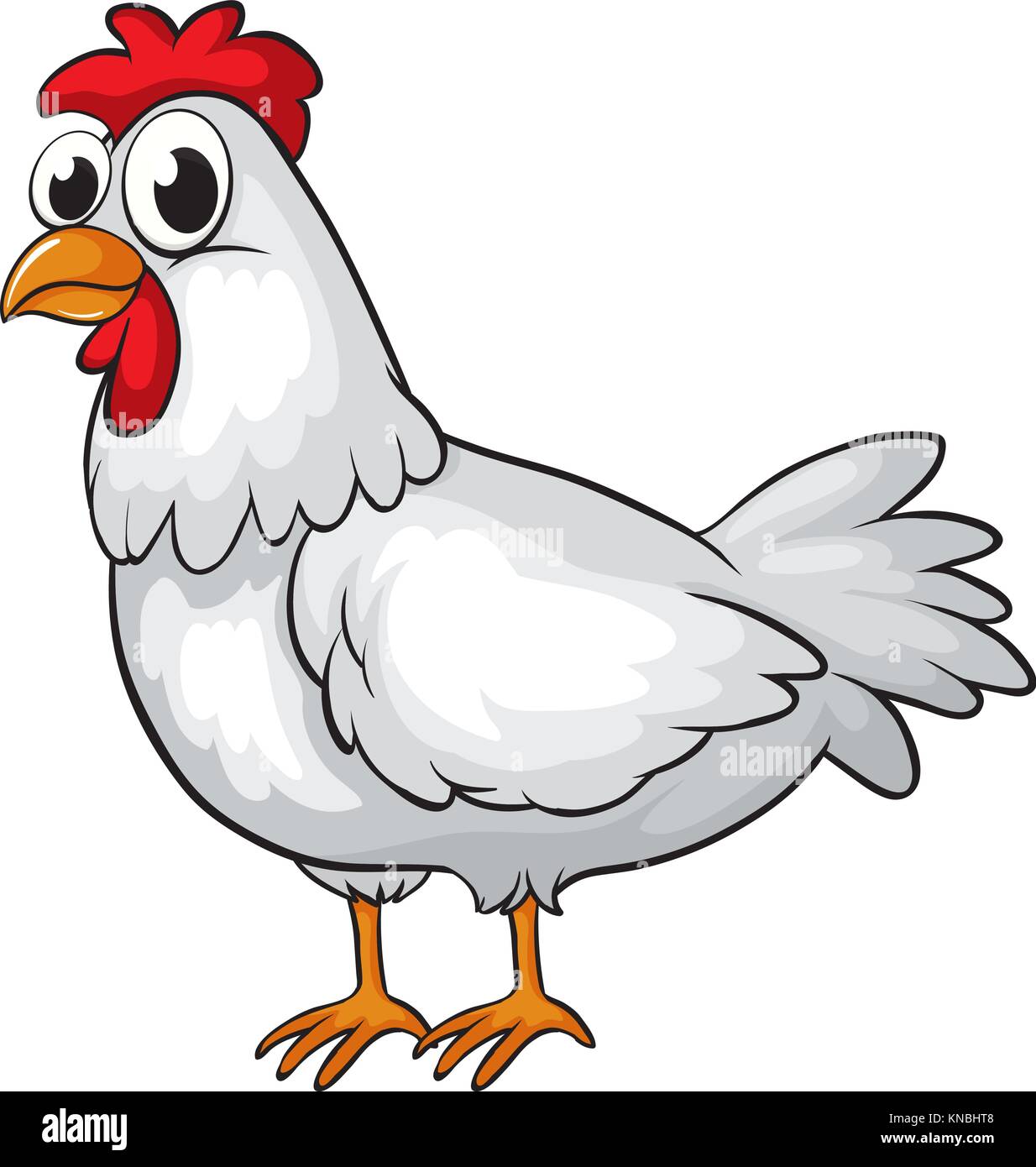 Illustration of a hen on a white background Stock Vector