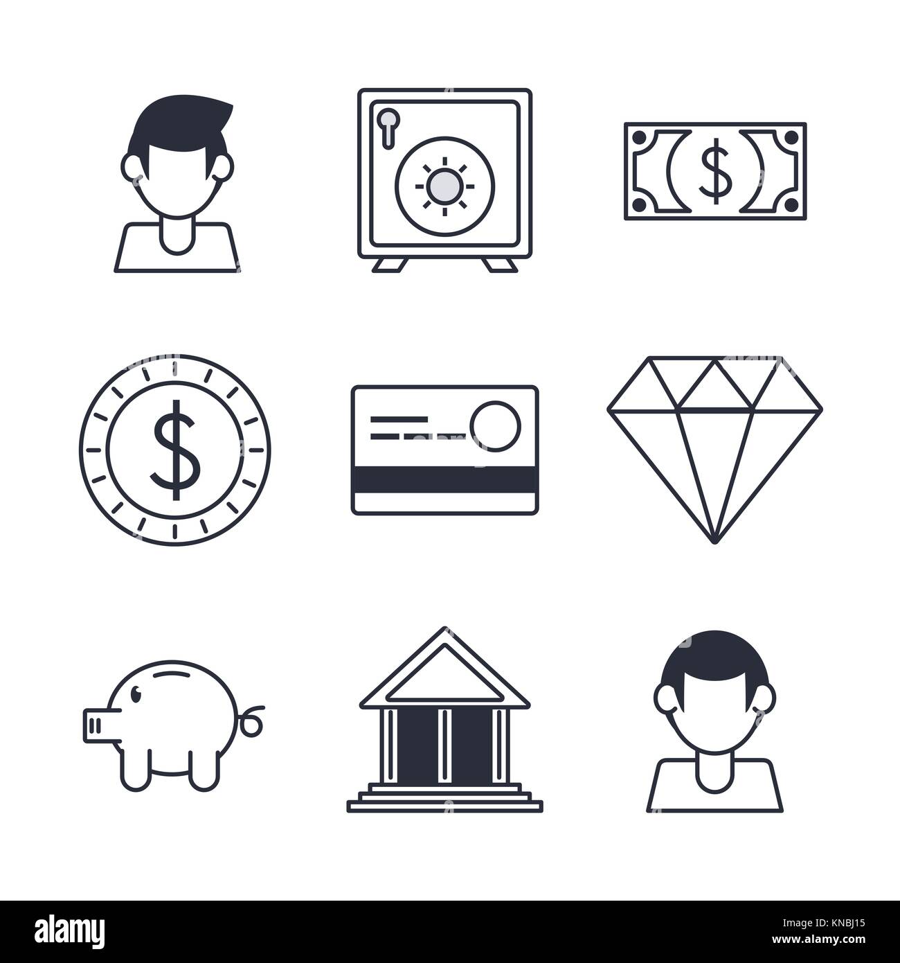 Bank and money icons Stock Vector Image & Art - Alamy