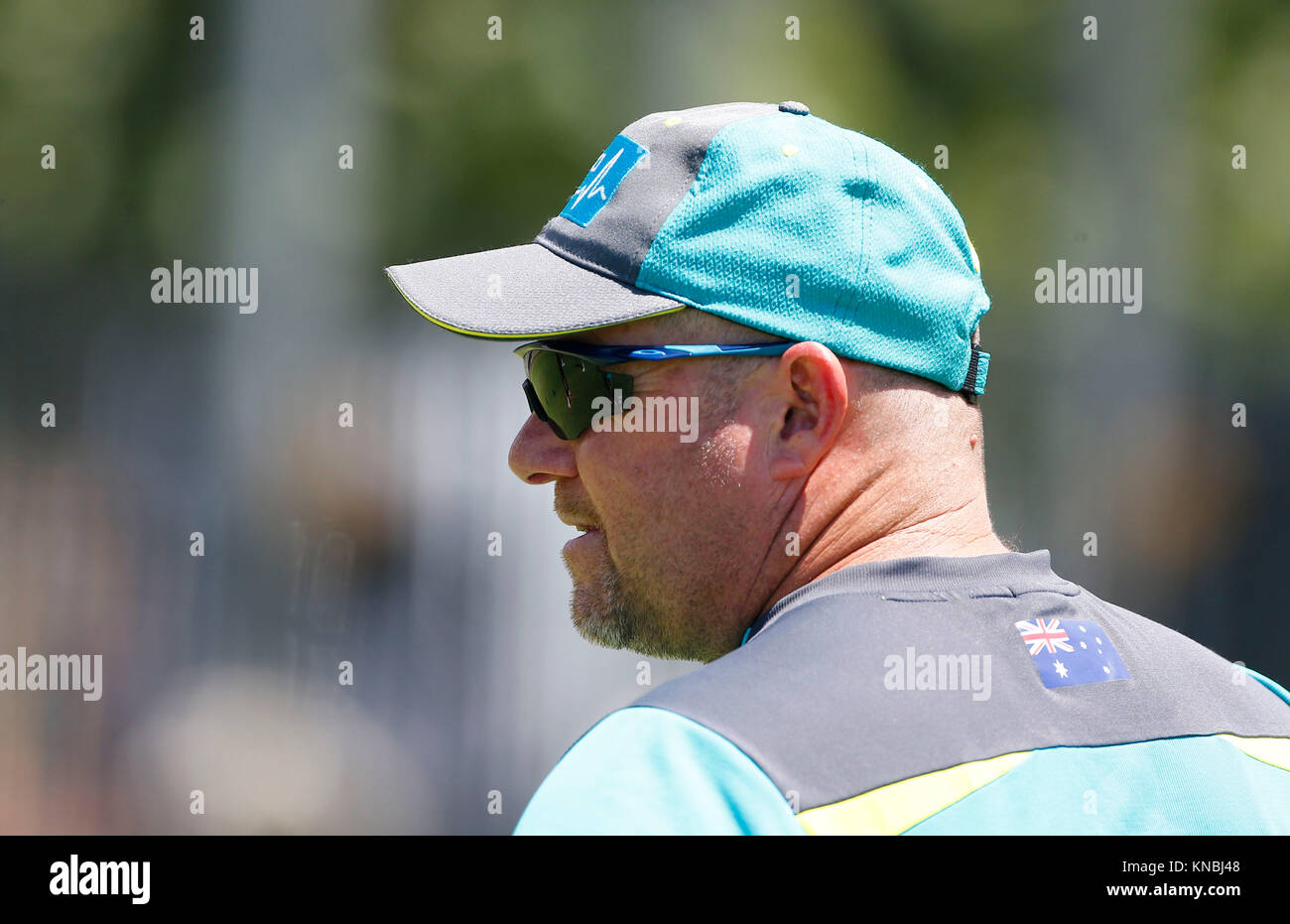 Australia's bowling coach David Saker during a nets session at the WACA