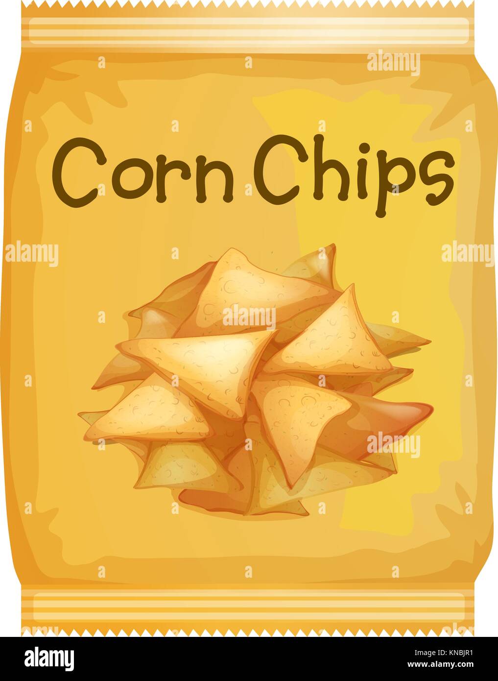 Illustration of a packet of corn chips on a white background Stock
