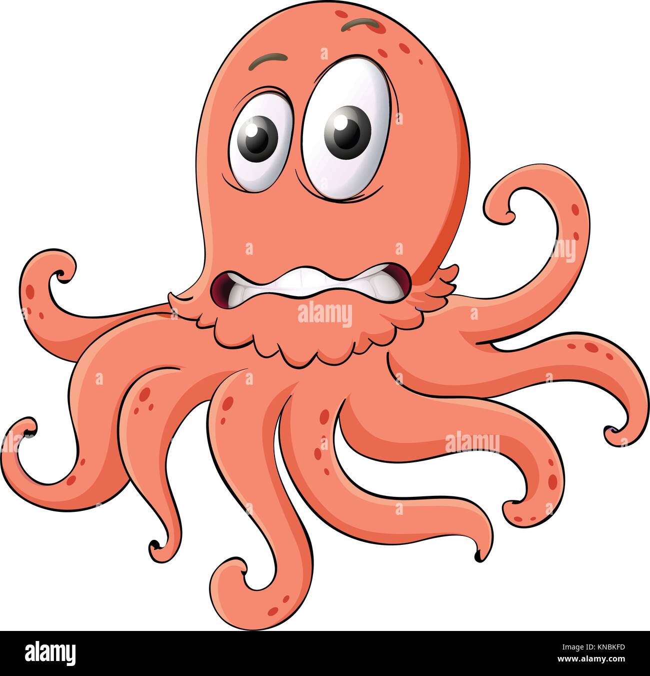 illustration of an octopus on a white background Stock Vector Image ...