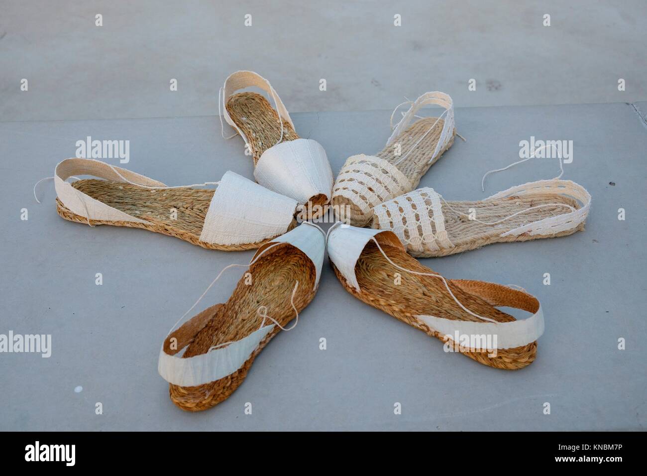 espardenyes ibicencas, alpargatas ibicencas (typical shoes from Ibiza),  Ibiza, Balearic Islands, Spain Stock Photo - Alamy