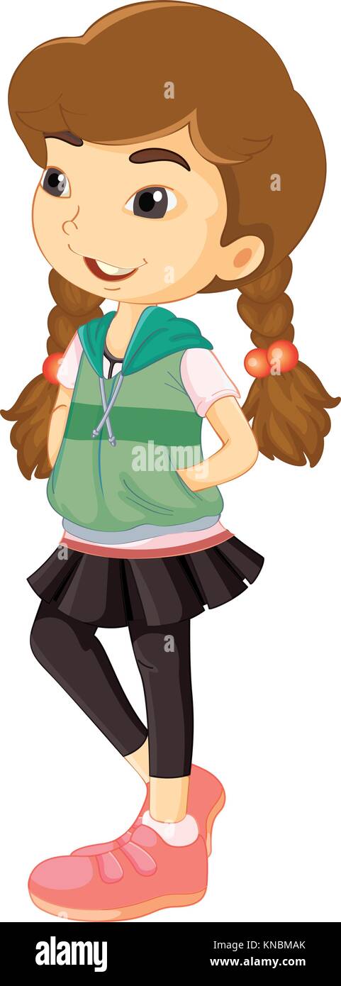 illustration of a girl on a white background Stock Vector Image & Art ...