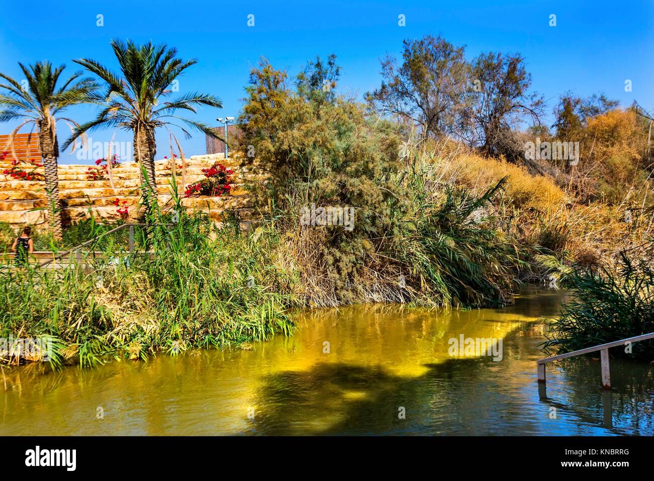 Jordan River Near Bethany Betharaba Where John baptized Jesus. Picture  taken from Jordan side looking at Israel. Site just next to Al-Maghtas  where Stock Photo - Alamy