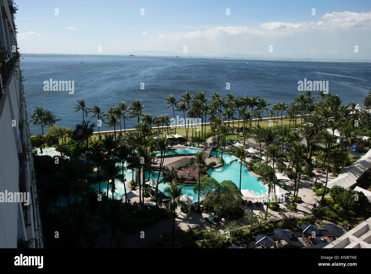 Swimming pool beside Manila Bay, Manila, Philippines, South East Asia
