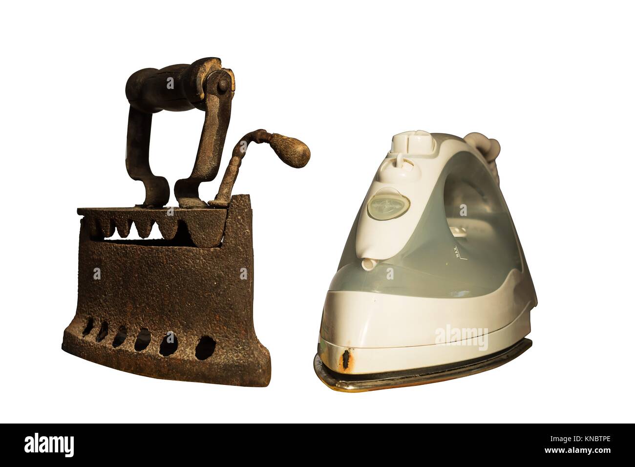 Coal iron and iron electric iron Stock Photo Alamy