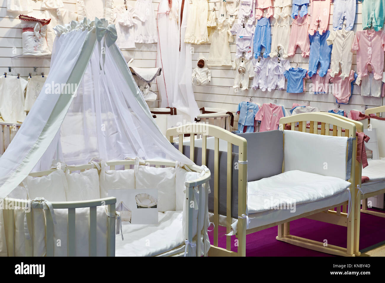 Newborn baby goods big store Stock Photo