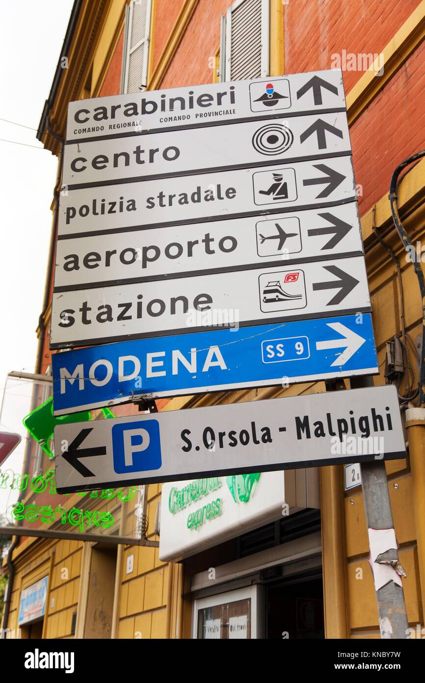 Information sign Bologna, Italy Stock Photo Alamy