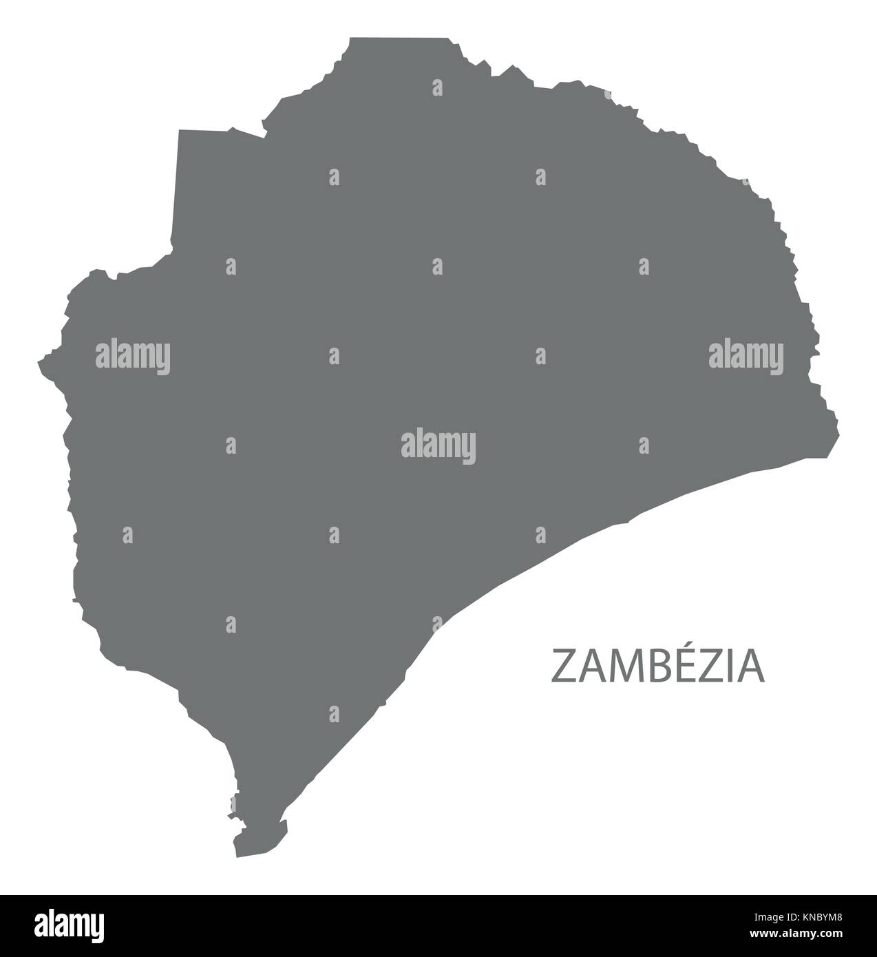 Zambezia map of Mozambique grey illustration silhouette shape Stock ...