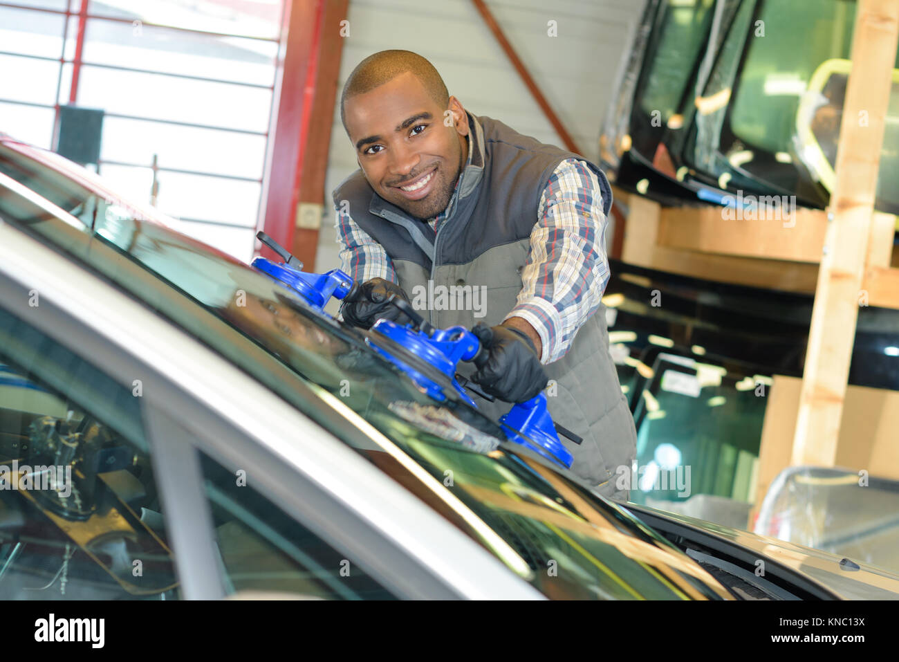 automotive glass repair Stock Photo Alamy