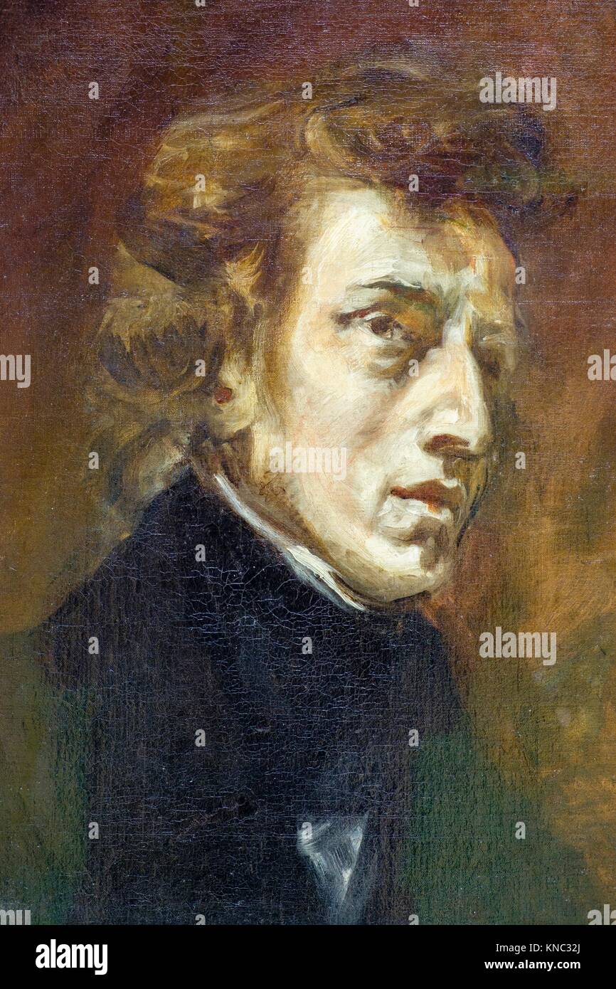 Eugène Delacroix, portrait of Frédéric Chopin, Louvre Museum, Paris, France Stock Photo Alamy
