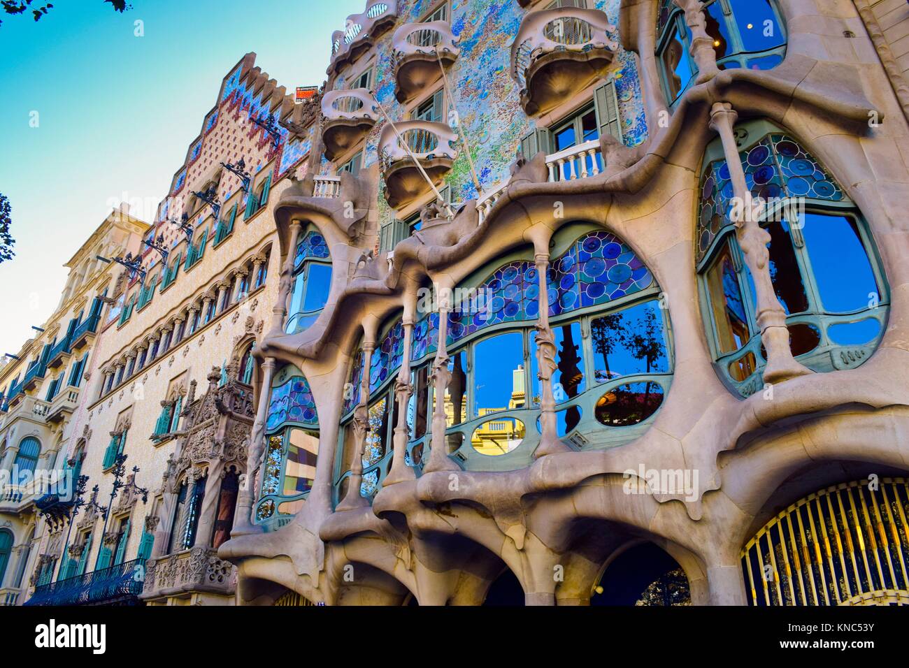 Casa Batllo by architect Antoni Gaudi. Barcelona, Catalonia, Spain ...